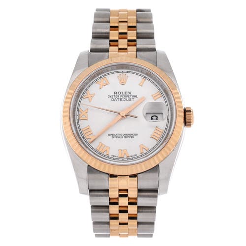 Pre-Owned Rolex Pre-Owned Rolex Oyster Perpetual Datejust Automatic Watch Stainless Steel and Rose Gold 36
