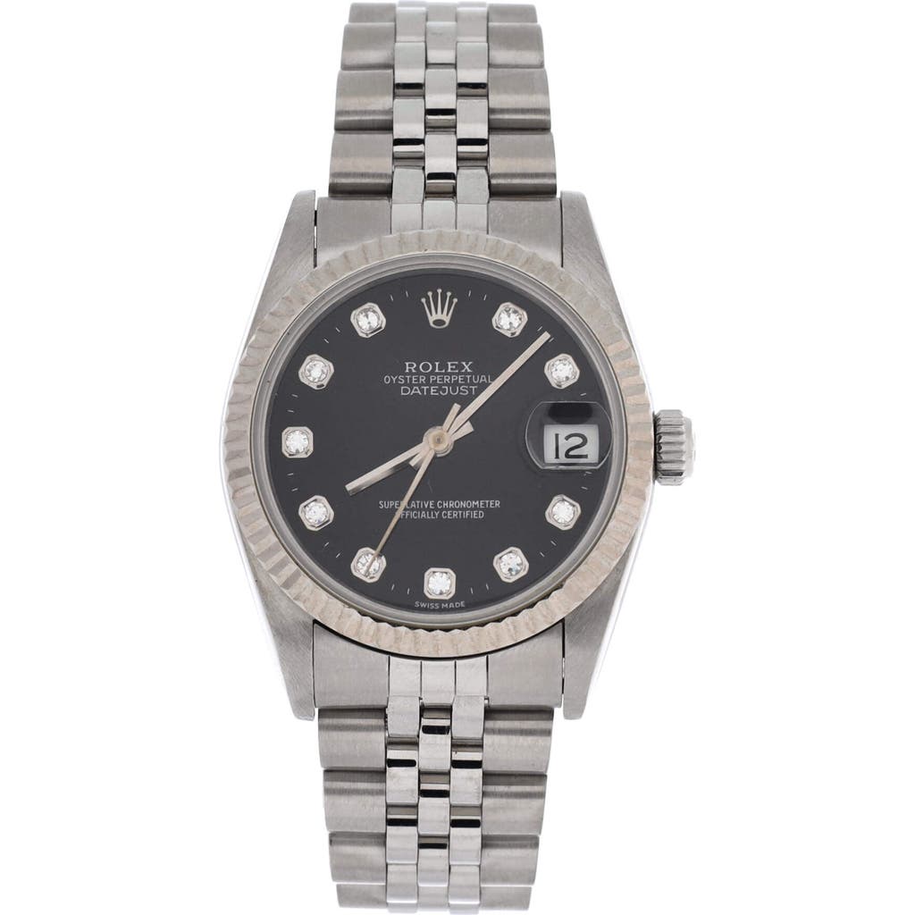 Pre-Owned Rolex Pre-Owned Rolex Oyster Perpetual Datejust Automatic Watch Stainless Steel and White Gold with Diamond Markers 31