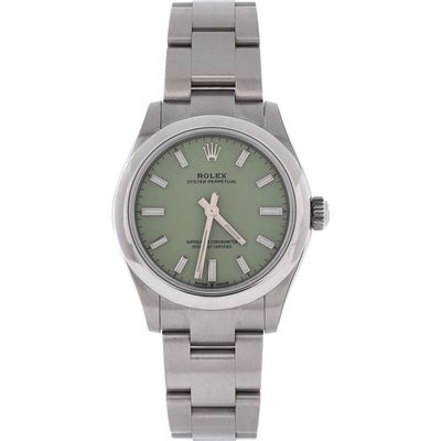 Pre-Owned Rolex Pre-Owned Rolex Oyster Perpetual Pistachio Green Automatic Watch Stainless Steel 31