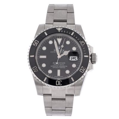 Pre-Owned Rolex Pre-Owned Rolex Oyster Perpetual Submariner Date Automatic Watch Stainless Steel and Cerachrom 40