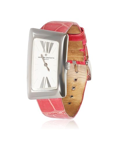 Pre-owned Vacheron Constantin Pre-Owned Vacheron Constantin White Gold Watch 1972 Cambree 25015/000G-9233 22.40mm