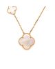Pre-owned Van Cleef & Arpels Pre-Owned Van Cleef & Arpels Magic Alhambra 11 Motifs Long Necklace 18K Gold and Mother of Pearl, 34.5 - 1