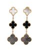 Pre-owned Van Cleef & Arpels Pre-Owned Van Cleef & Arpels Magic Alhambra 3 Motifs Earrings 18K Gold with Mother of Pearl and Onyx - 1