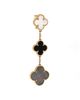 Pre-owned Van Cleef & Arpels Pre-Owned Van Cleef & Arpels Magic Alhambra 3 Motifs Earrings 18K Gold with Mother of Pearl and Onyx - 2
