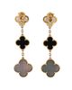 Pre-owned Van Cleef & Arpels Pre-Owned Van Cleef & Arpels Magic Alhambra 3 Motifs Earrings 18K Gold with Mother of Pearl and Onyx - 3