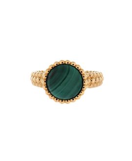 Pre-owned Van Cleef & Arpels Pre-Owned Van Cleef & Arpels Perlee Couleurs Ring 18K Gold and Malachite