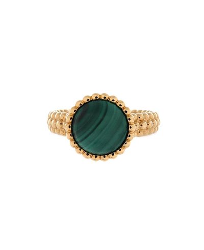 Pre-owned Van Cleef & Arpels Pre-Owned Van Cleef & Arpels Perlee Couleurs Ring 18K Gold and Malachite