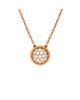 Pre-owned Van Cleef & Arpels Pre-Owned Van Cleef & Arpels Perlee Round Pendant Necklace 18K Rose Gold and Diamonds, 16.5 - 1