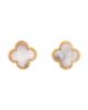 Pre-owned Van Cleef & Arpels Pre-Owned Van Cleef & Arpels Pure Alhambra Stud Earrings 18K Gold and Mother of Pearl - 1