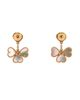 Pre-owned Van Cleef & Arpels Pre-Owned Van Cleef & Arpels Sweet Alhambra Effeuillage Heart Earrings 18K Gold with Mother of Pearl and Diamonds - 2