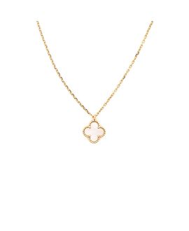 Pre-owned Van Cleef & Arpels Pre-Owned Van Cleef & Arpels Sweet Alhambra Pendant Necklace 18K Gold and Mother of Pearl, 15.25