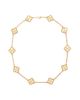 Pre-owned Van Cleef & Arpels Pre-Owned Van Cleef & Arpels Vintage Alhambra 10 Motifs Necklace Guilloche 18K Gold, 16.75 - 1