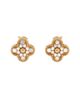 Pre-owned Van Cleef & Arpels Pre-Owned Van Cleef & Arpels Vintage Alhambra Earrings 18K Gold with Diamonds - 1