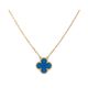 Pre-owned Van Cleef & Arpels Pre-Owned Van Cleef & Arpels Vintage Alhambra Pendant Necklace 18K Gold and Agate, 16 - 1