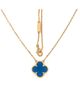 Pre-owned Van Cleef & Arpels Pre-Owned Van Cleef & Arpels Vintage Alhambra Pendant Necklace 18K Gold and Agate, 16 - 2