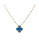 Pre-owned Van Cleef & Arpels Pre-Owned Van Cleef & Arpels Vintage Alhambra Pendant Necklace 18K Gold and Agate, 16.5 - 1