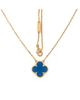 Pre-owned Van Cleef & Arpels Pre-Owned Van Cleef & Arpels Vintage Alhambra Pendant Necklace 18K Gold and Agate, 16.5 - 3