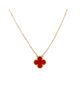 Pre-owned Van Cleef & Arpels Pre-Owned Van Cleef & Arpels Vintage Alhambra Pendant Necklace 18K Gold and Carnelian - 1