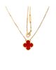 Pre-owned Van Cleef & Arpels Pre-Owned Van Cleef & Arpels Vintage Alhambra Pendant Necklace 18K Gold and Carnelian - 2
