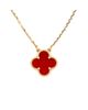 Pre-owned Van Cleef & Arpels Pre-Owned Van Cleef & Arpels Vintage Alhambra Pendant Necklace 18K Gold and Carnelian - 3