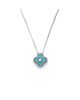 Pre-owned Van Cleef & Arpels Pre-Owned Van Cleef & Arpels Vintage Alhambra Pendant Necklace 18K White Gold and Green Celadon Sevres Porcelain with Diamond, 16.25 - 1