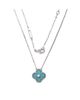 Pre-owned Van Cleef & Arpels Pre-Owned Van Cleef & Arpels Vintage Alhambra Pendant Necklace 18K White Gold and Green Celadon Sevres Porcelain with Diamond, 16.25 - 3