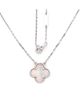 Pre-owned Van Cleef & Arpels Pre-Owned Van Cleef & Arpels Vintage Alhambra Pendant Necklace 18K White Gold and Mother of Pearl, 16.5 - 2