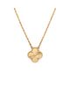 Pre-owned Van Cleef & Arpels Pre-Owned Van Cleef & Arpels Vintage Alhambra Pendant Necklace Guilloche 18K Gold, 16.5" - 1