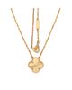 Pre-owned Van Cleef & Arpels Pre-Owned Van Cleef & Arpels Vintage Alhambra Pendant Necklace Guilloche 18K Gold, 16.5" - 3