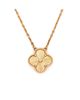 Pre-owned Van Cleef & Arpels Pre-Owned Van Cleef & Arpels Vintage Alhambra Pendant Necklace Guilloche 18K Gold, 16.5" - 4