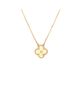 Pre-owned Van Cleef & Arpels Pre-Owned Van Cleef & Arpels Vintage Alhambra Pendant Necklace Guilloche 18K Gold, 17.5 - 1