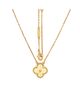 Pre-owned Van Cleef & Arpels Pre-Owned Van Cleef & Arpels Vintage Alhambra Pendant Necklace Guilloche 18K Gold, 18.5 - 2
