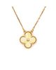 Pre-owned Van Cleef & Arpels Pre-Owned Van Cleef & Arpels Vintage Alhambra Pendant Necklace Guilloche 18K Gold, 18.5 - 3