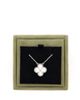 Pre-owned Van Cleef & Arpels Pre-Owned Van Cleef & Arpels Vintage Alhambra Pendant Necklace Guilloche 18K White Gold - 4