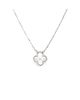 Pre-owned Van Cleef & Arpels Pre-Owned Van Cleef & Arpels Vintage Alhambra Pendant Necklace Guilloche 18K White Gold, 16.25 - 1