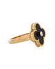 Pre-owned Van Cleef & Arpels Pre-Owned Van Cleef & Arpels Vintage Alhambra Ring 18K Gold with Onyx and Diamond - 2