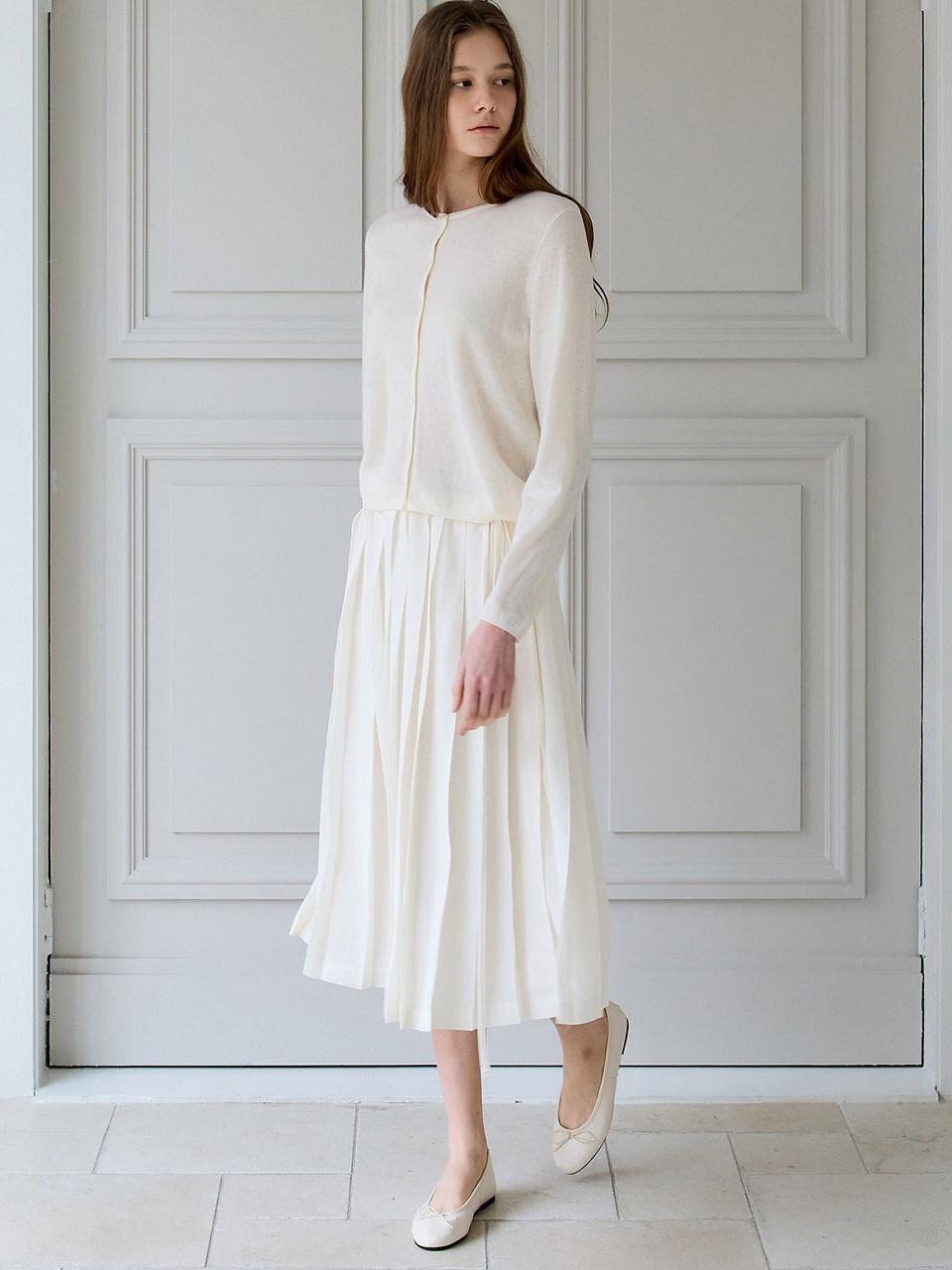 PREECY AIRY PLEATS SKIRT [IVORY]