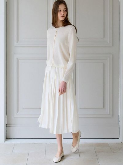 PREECY AIRY PLEATS SKIRT [IVORY]