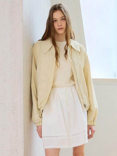 PREECY AIRY VOLUME BLOUSON JACKET [BEIGE]