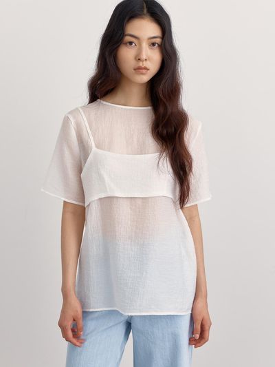 PREECY BUSTIER SET SHEER BLOUSE