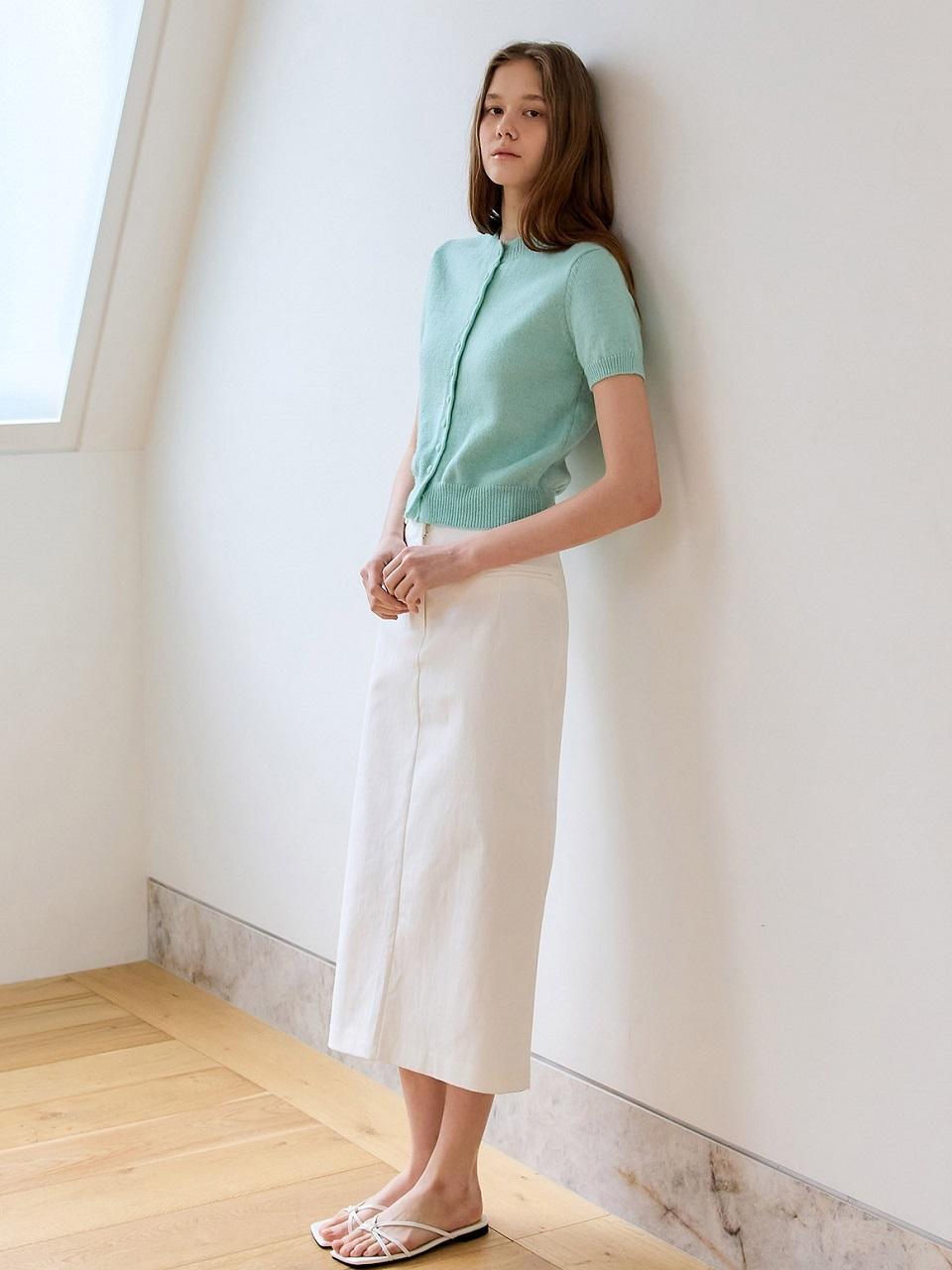 PREECY CLASSIC LINECTTON SKIRT [IVORY]
