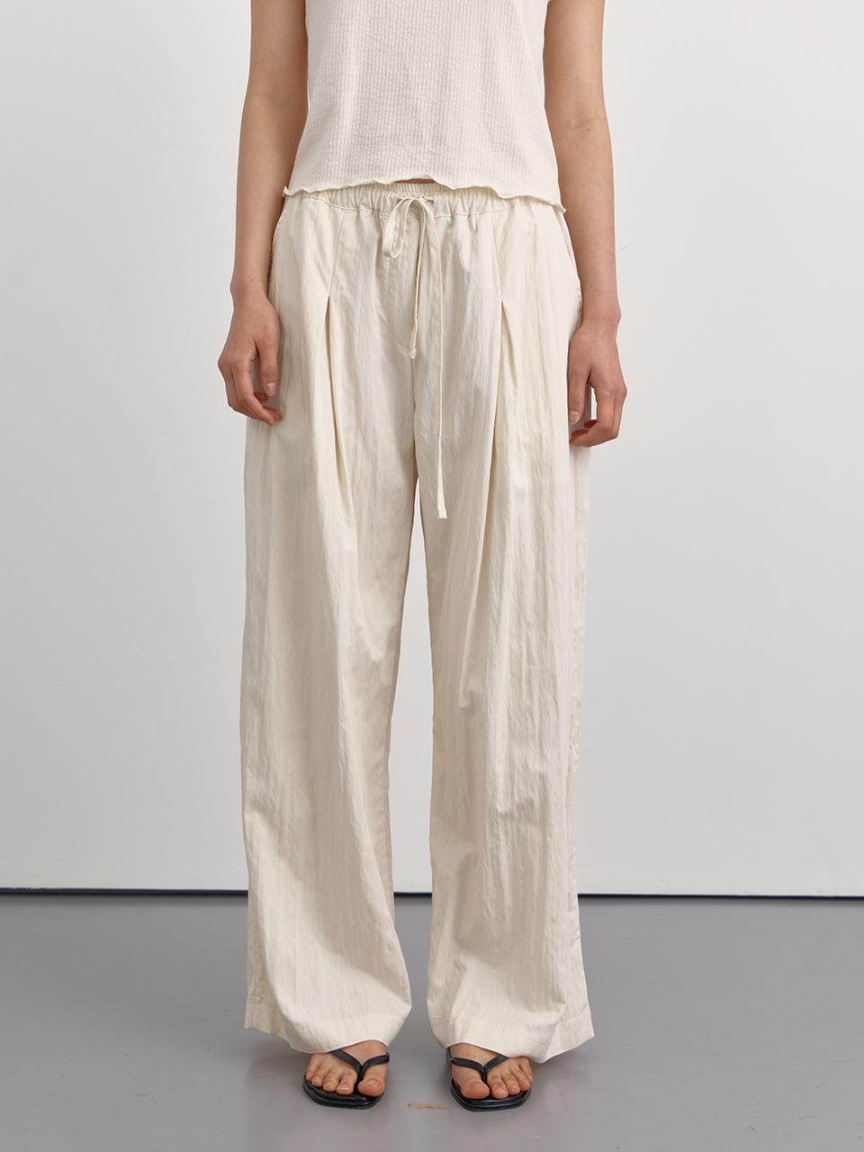 PREECY Crispy Drawstring Wide Pants