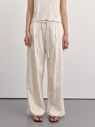 PREECY Crispy Drawstring Wide Pants
