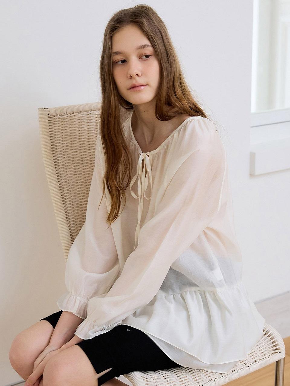 PREECY DEWDROP CHIFFON DRESS [BEIGE]