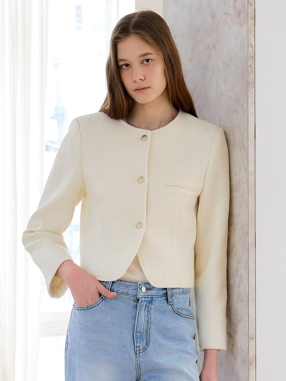 PREECY GOLDEN TWEED BLAZER [IVORY]