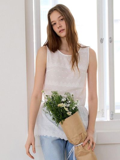PREECY LACE BREEZE BLOUSE [WHITE]