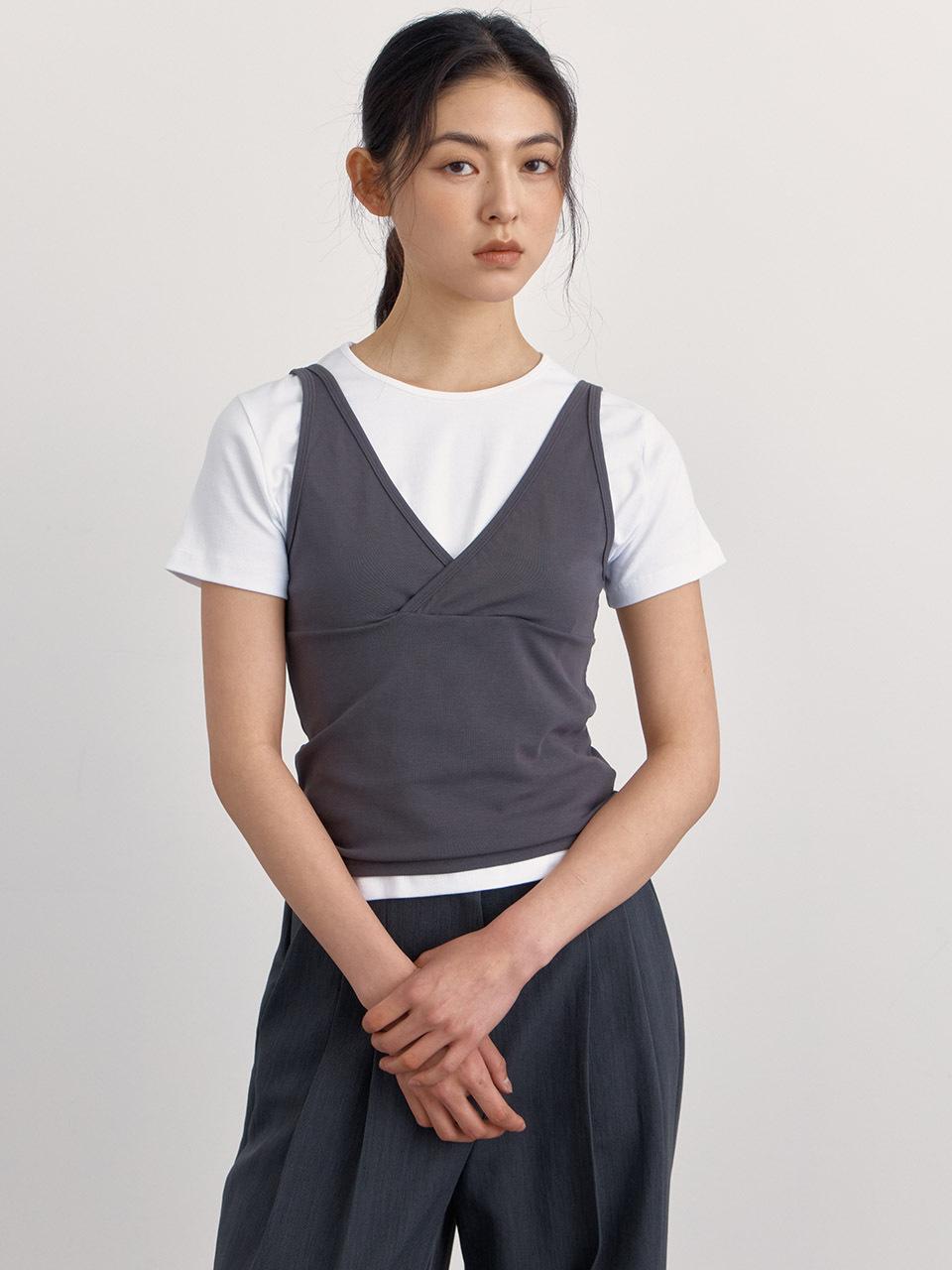 PREECY Layered Curve Tank Top [4 Colors]