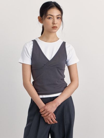 PREECY Layered Curve Tank Top [4 Colors]