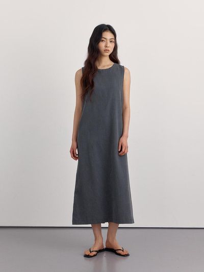PREECY Minimal Cotton Long Dress [2 Colors]