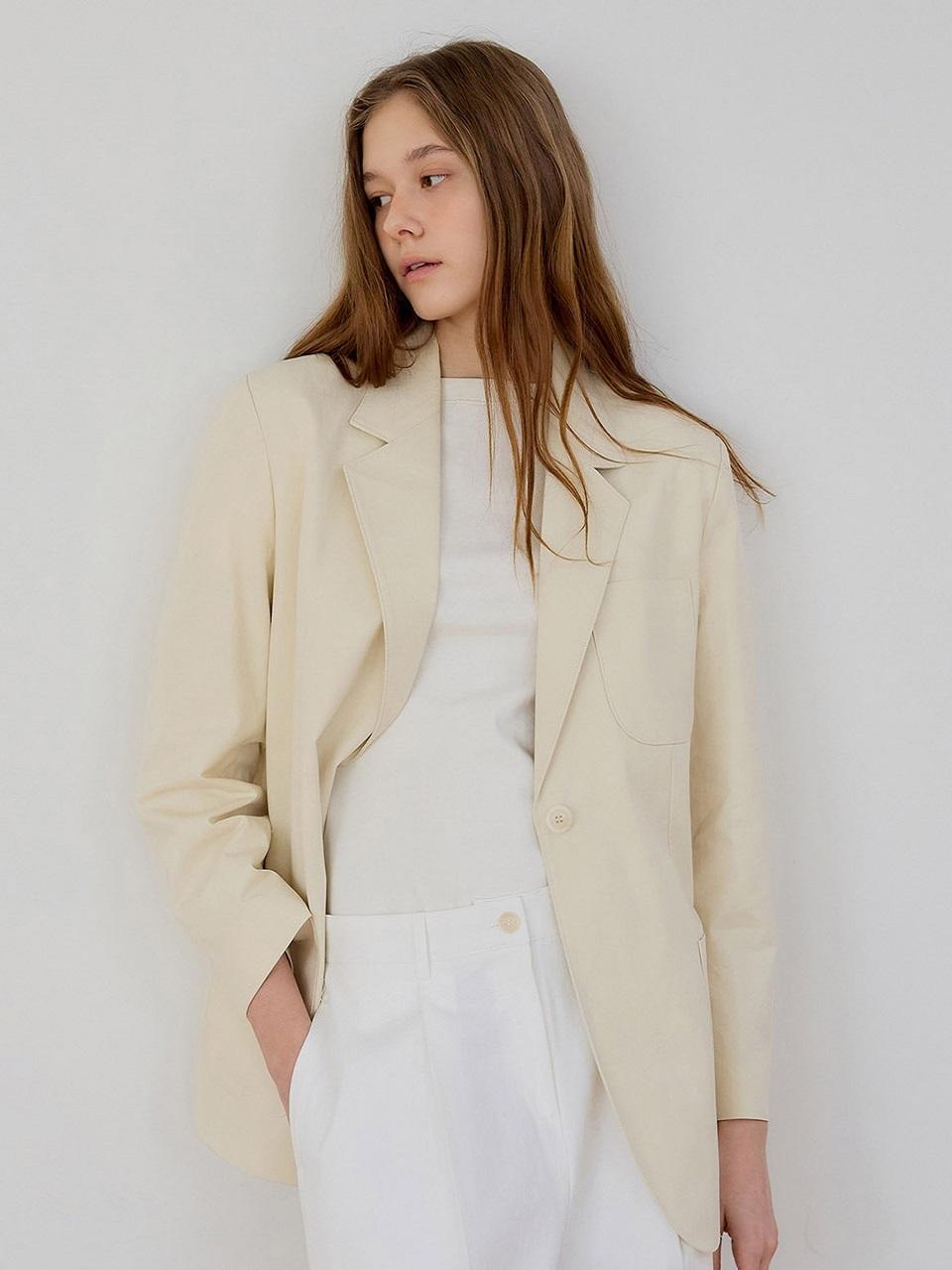 PREECY NATURAL LINE COTTON JACKET [BEIGE]